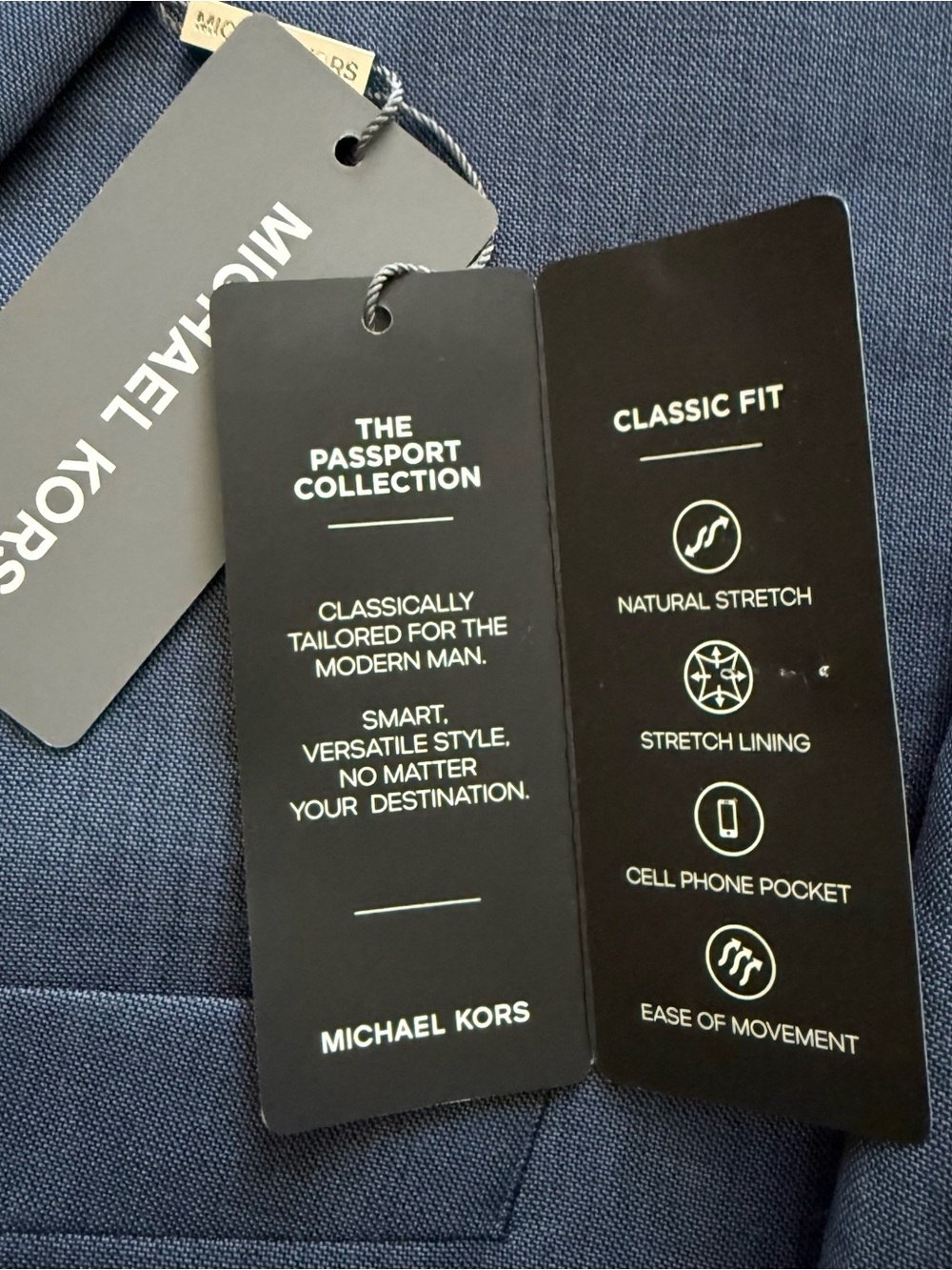 Michael Kors Kaplan Navy Blue Classic Two-Button Blazer - Picture 9 of 12